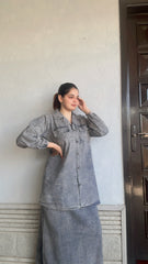 Zoha Denim Shirt and Skirt