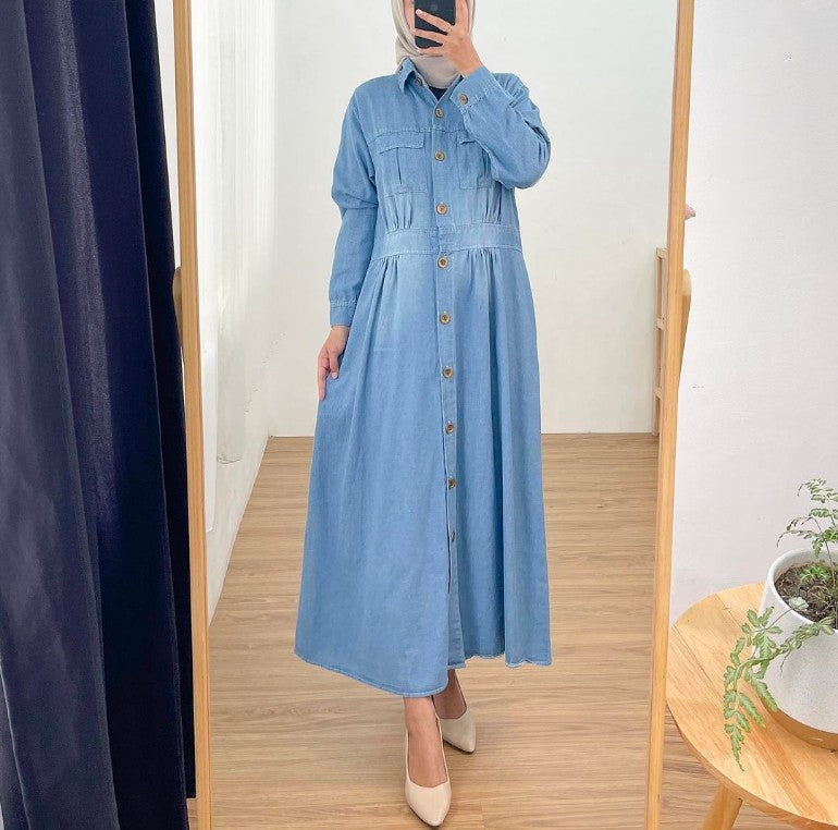 Raissa  denim abaya