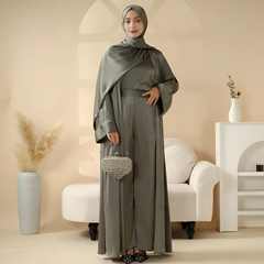 Premium Satin Modest Abaya Set